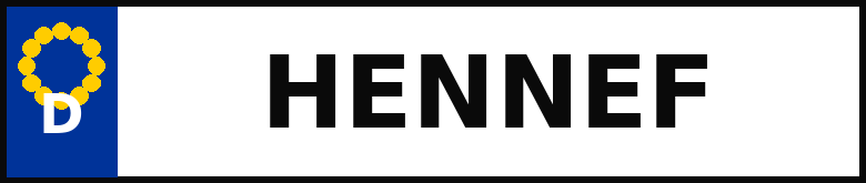 Fiktives Kfz-Kennzeichen Hennef