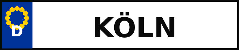 Fiktives Kfz-Kennzeichen Köln