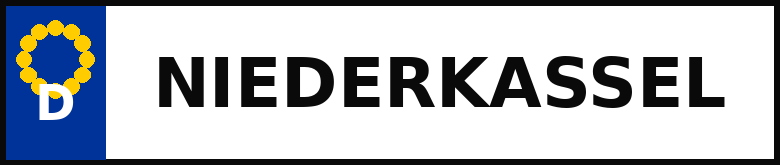 Fiktives Kfz-Kennzeichen Niederkassel