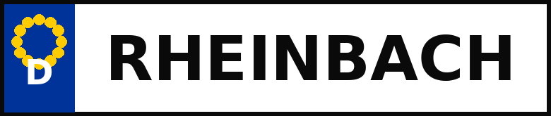 Fiktives Kfz-Kennzeichen Rheinbach